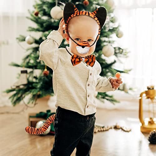 4 Pcs Carnival Kids Tiger Costume Kit with Bow Tie