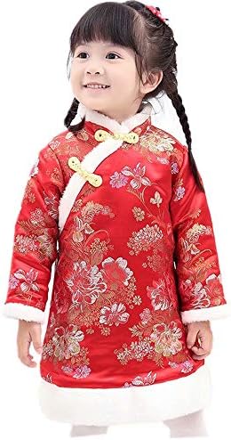 Baby Girls Dress Traditional Cheongsam Tang Quilted New Year Costume for Girls