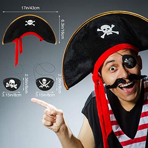 Skylety Pirate Headwear Set for Kids and Adults