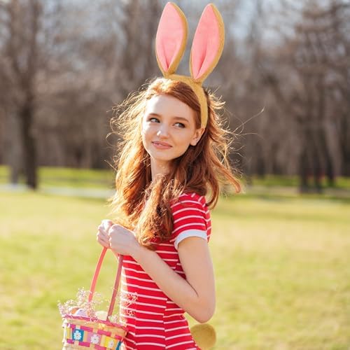 Easter Bunny Ears and Tail Set Brown Texture