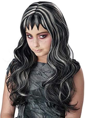 California Costumes Girls Gothic Streaks Black Gray Wig One Size