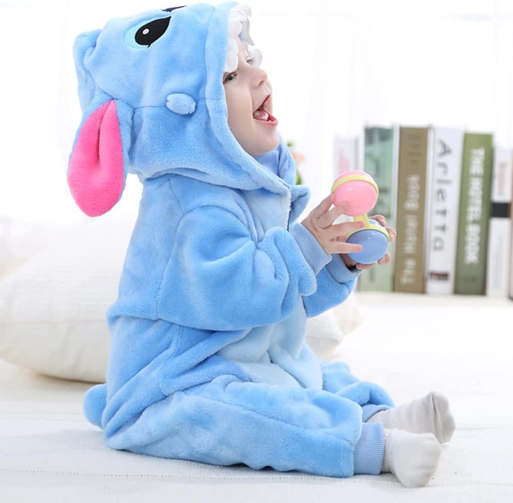 Unisex Baby Flannel Romper Animal Onesie Costume