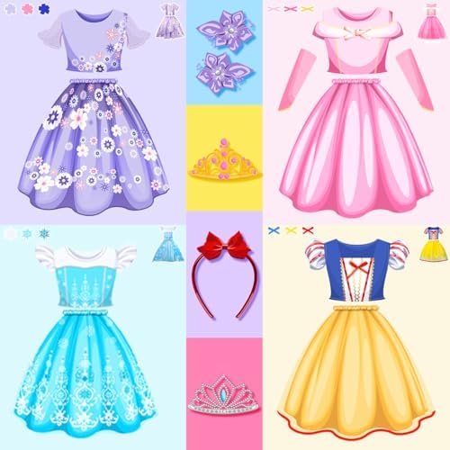 Meland Princess Dress Up Box 4 Set Validating Role Play for Girls