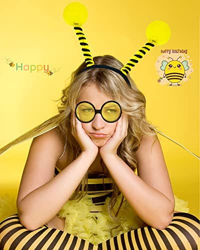 Bee costume headband glasses set for adults