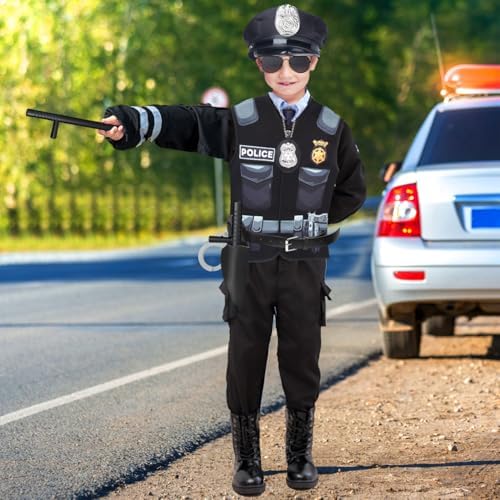 Kyson Police Costume Kit for Boys - Halloween Career Day