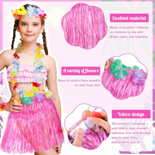 5-Piece Hawaiian Hula Grass Skirt Set for Kids