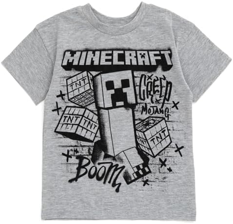 Minecraft Characters Graphic T-Shirt and Mesh Shorts Set for Kids