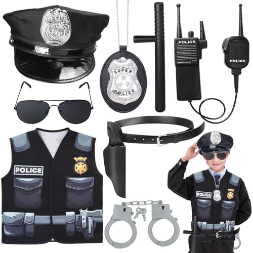 Kyson Police Costume Kit for Boys - Halloween Career Day