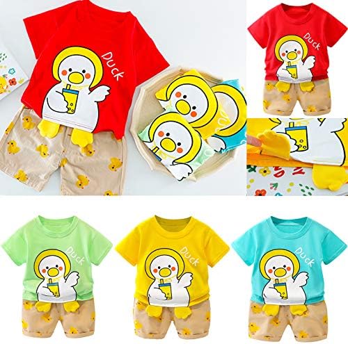 Cartoon Duck Print Toddler Adjustable Fit T-Shirt