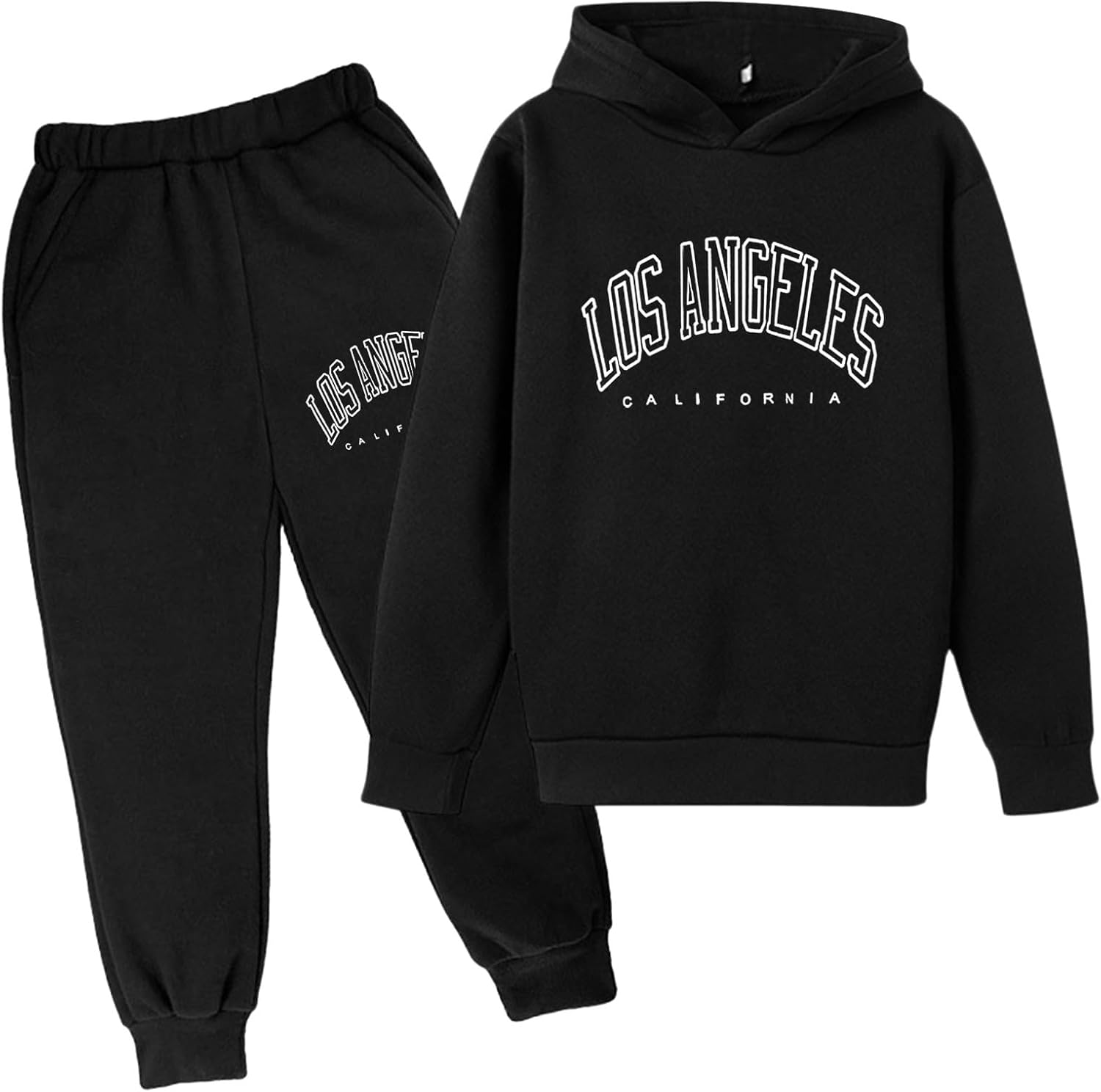 Trendy Los Angeles Boys Hoodie Jogger Pants Set - Comfortable and Stylish
