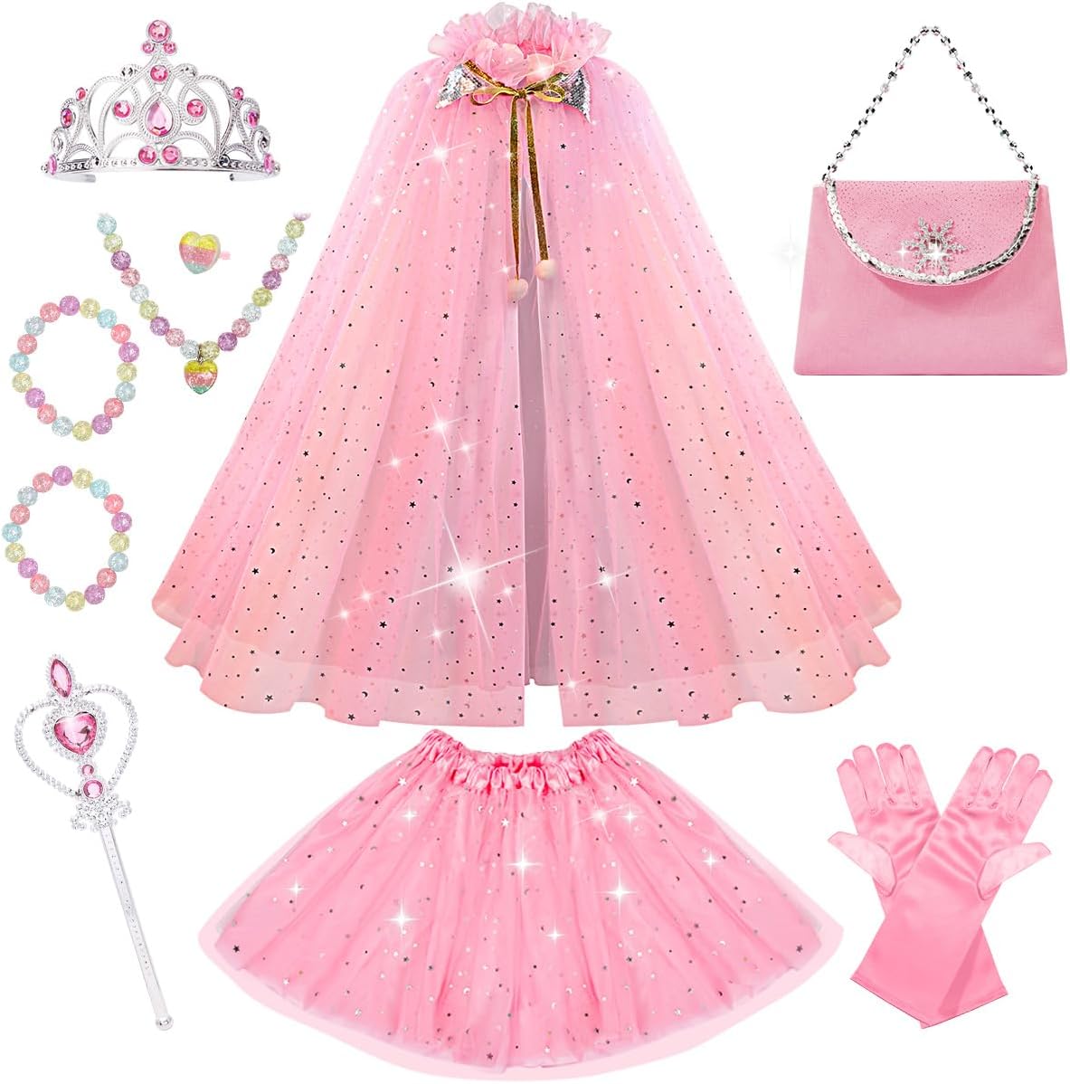 Meland Princess Dress Up Set for Little Girls Glitter Party wears