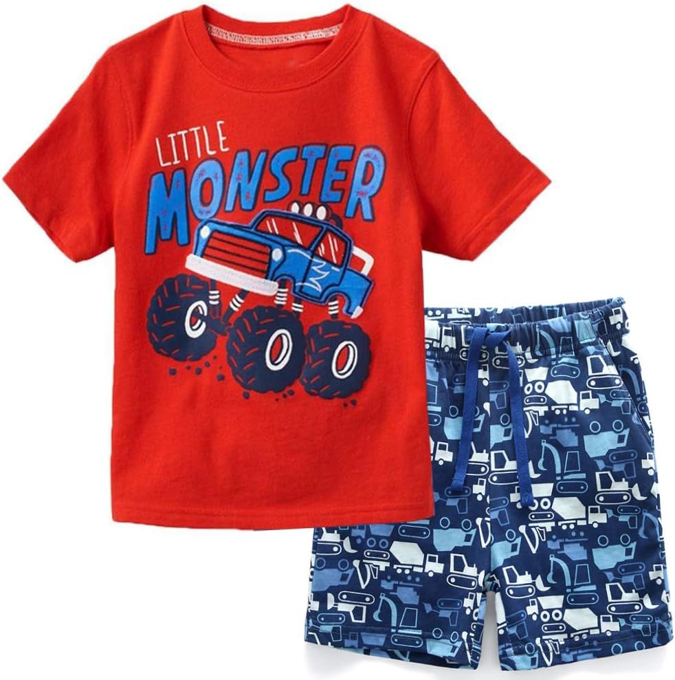 Frogwill Toddler Boys Truck Outfit 2-Pieces
