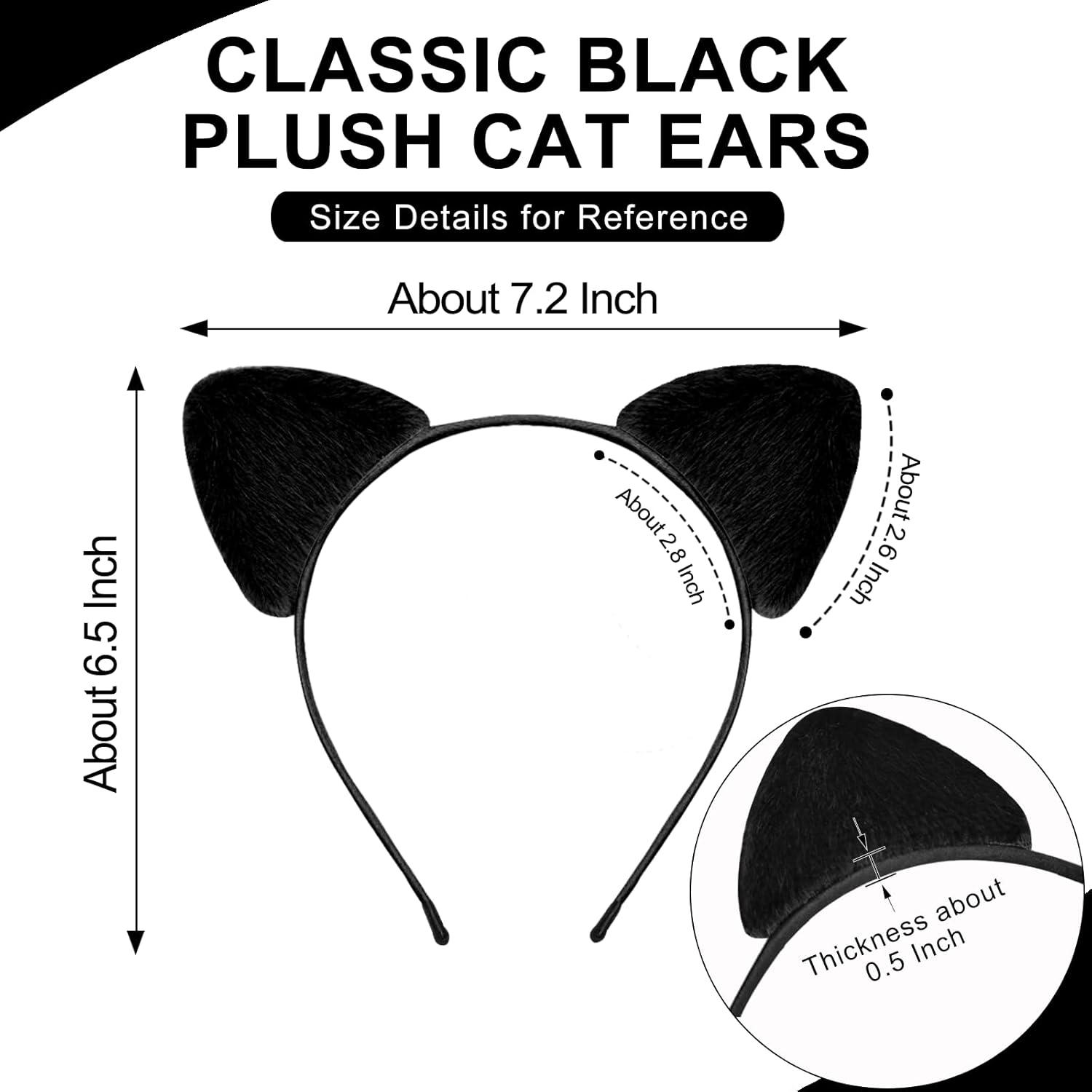 2-Piece Cat Ears Headband for Kids Girls