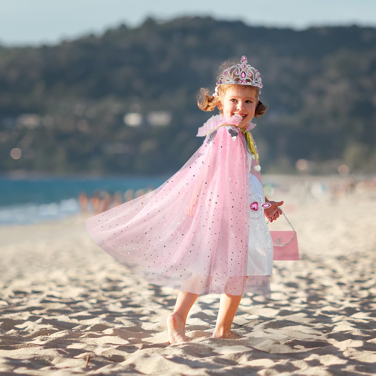 Meland Princess Dress Up Set for Little Girls Glitter Party wears