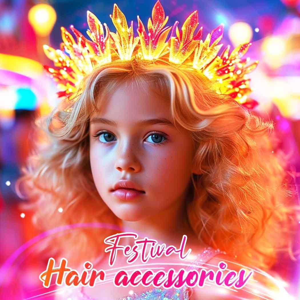 Yean Gold Flame Light-Up Fire Headband for Women Party Cosplay