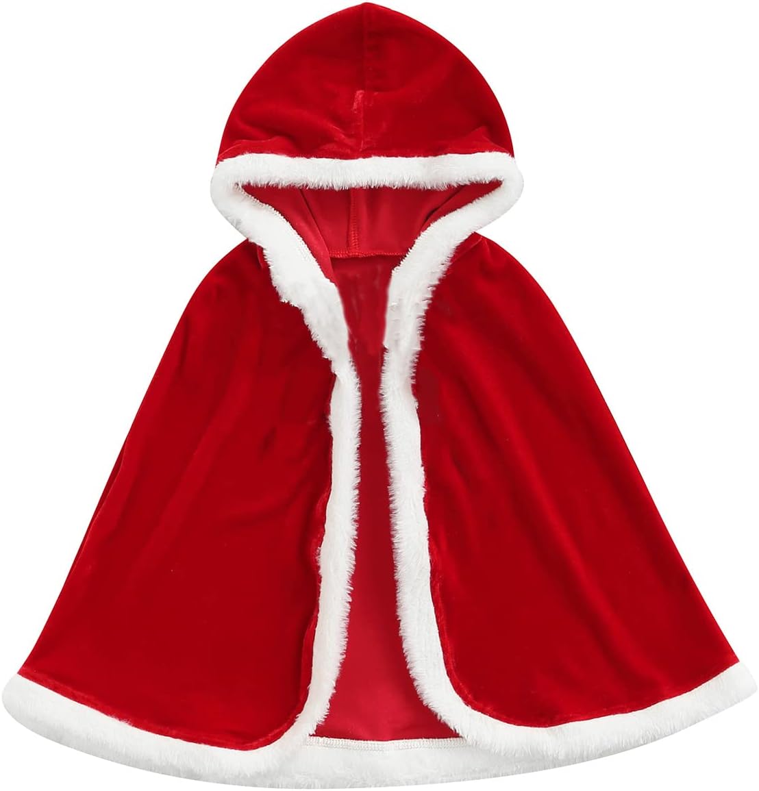Christmas Cloak for Kids Winter Warmth Fur-trimmed Velvet-Kids Costume