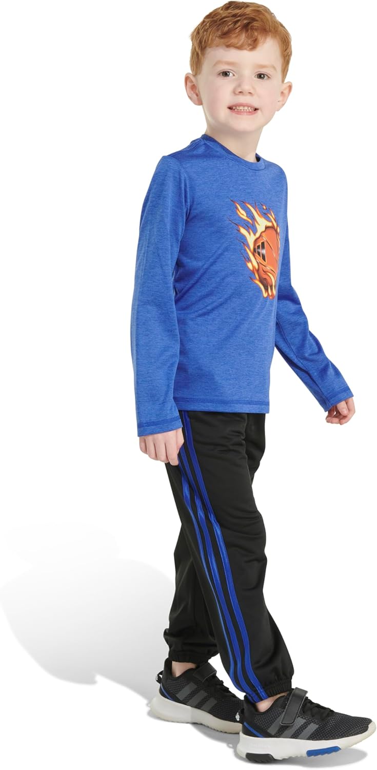 Adidas Boys 2-Piece Poly Mlange Tee Joggers Set