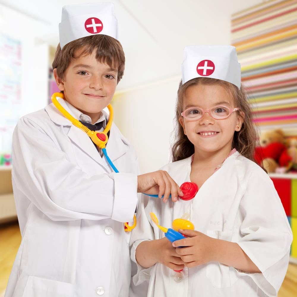 ArtCreativity Classic White Nurse Hat for Kids - Halloween Party Costume