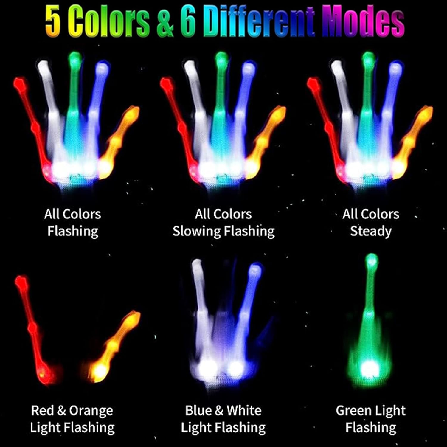 Bright Faultless LED Gloves for Kids 6-12