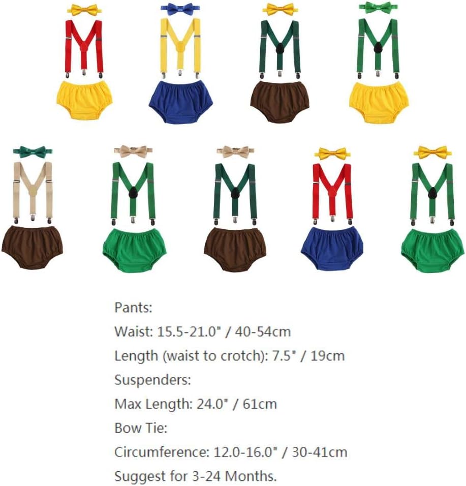 Baby Boys Cake Smash Outfit Set 3PCS for Birthday Party 1