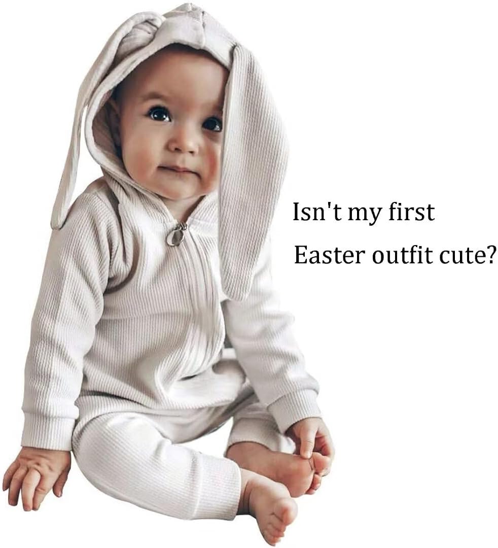 Unisex Toddler BunnyRomper Easter Outfit Soft comfy