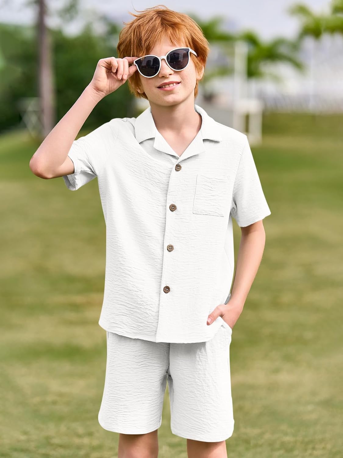 Haloumoning Boys 2-Piece Summer Beach Outfits