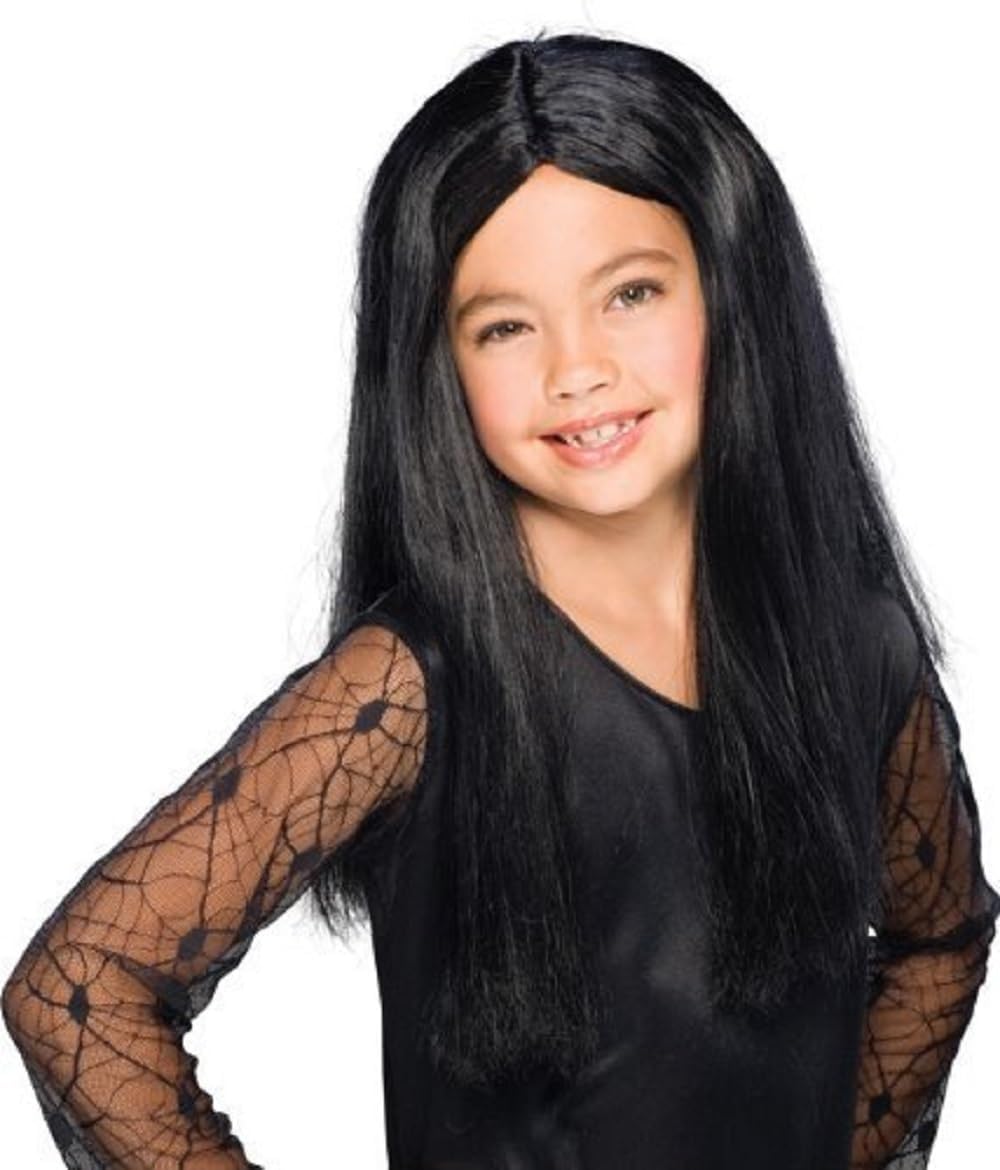 Stylish Childs Black Witch Costume Wig