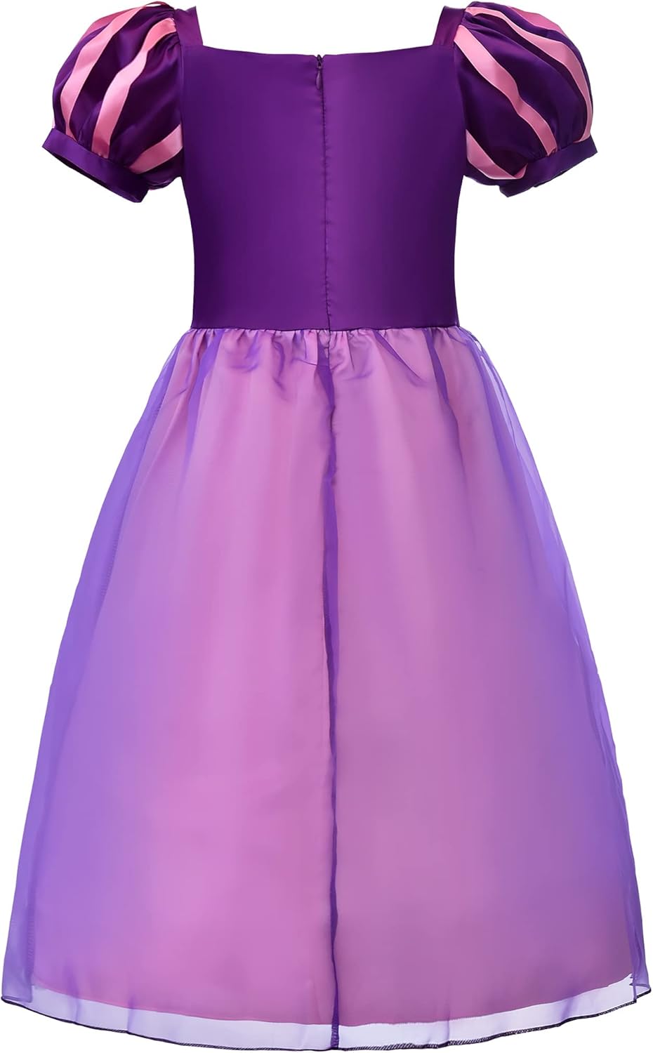 ReliBeauty Girls Dress Puff Sleeve Princess Costume 6-7 Purple with Accessories