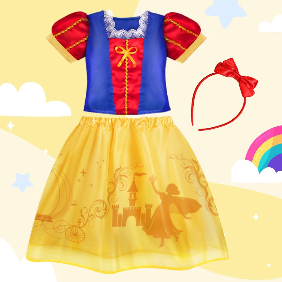 Meland Princess Dress Up Box 4 Set Validating Role Play for Girls