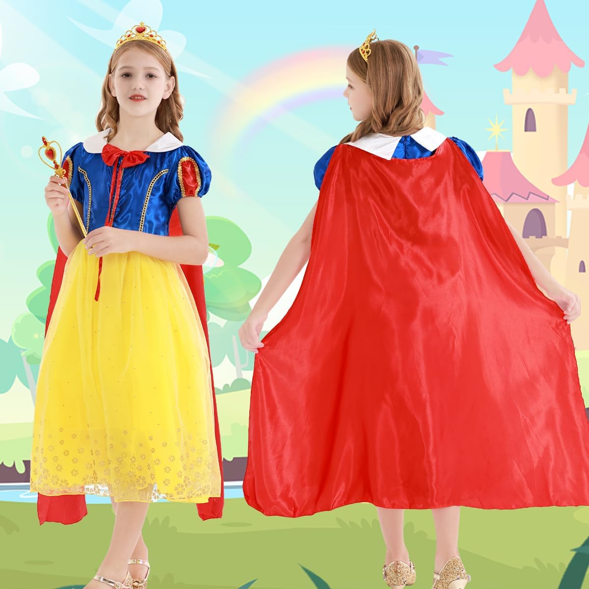 COTRIO Princess Dress Up Halloween Costume for Girls ToddlerKids