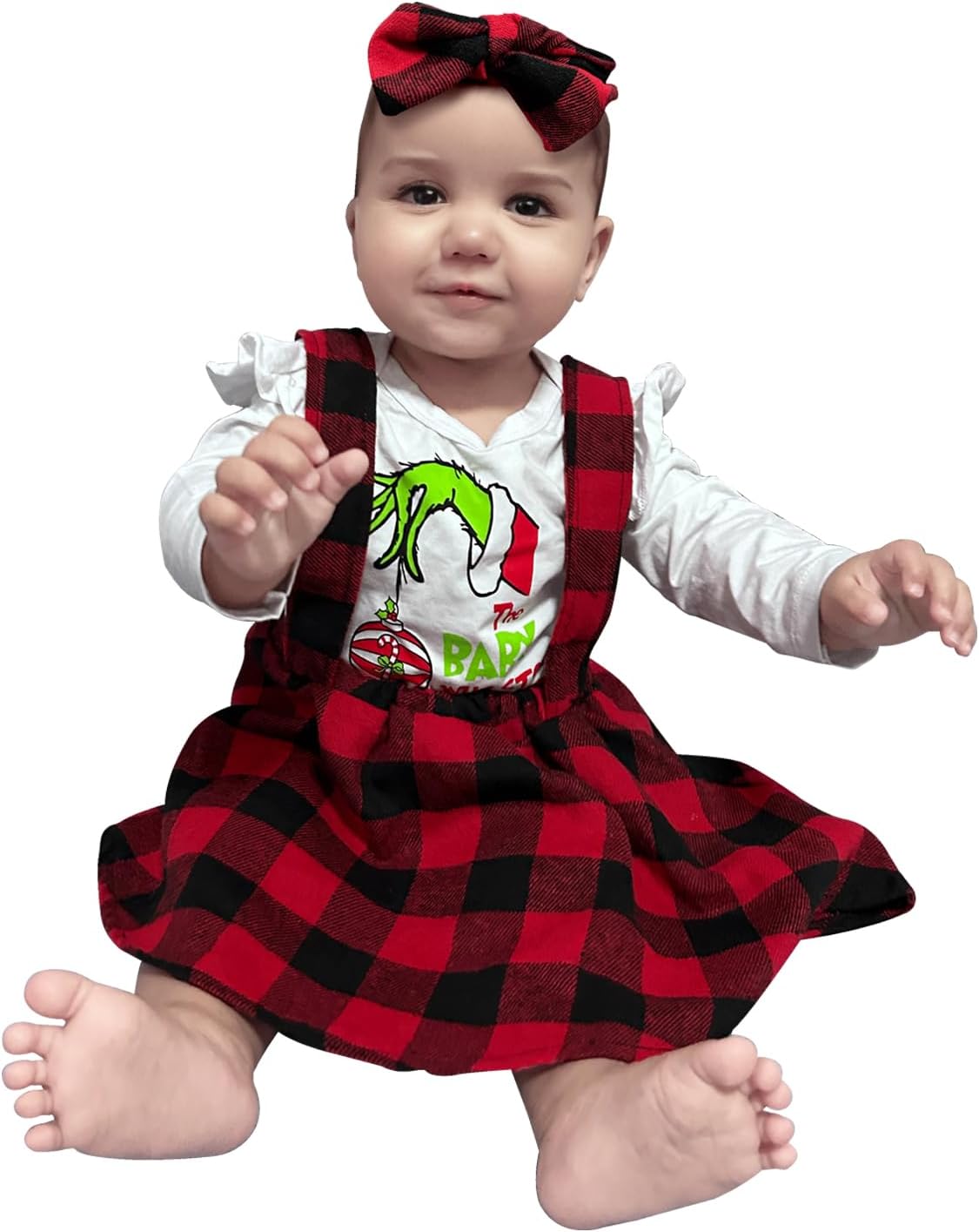 Christmas Cosplay Baby Girl Who Stole The Christmas Outfits Plaid Suspender Skirt Dress