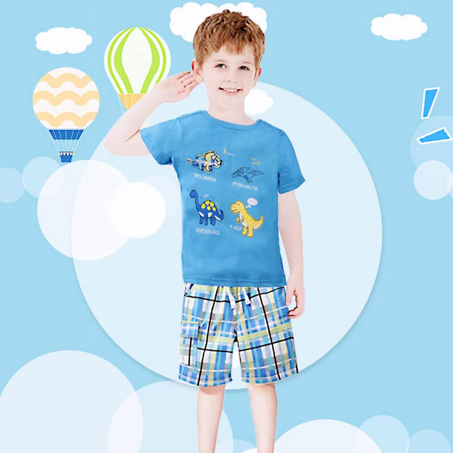 Gorboig Toddler Boys Dinosaur T-Shirt Shorts Set