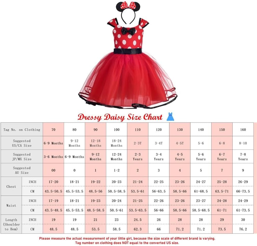 Dressy Daisy Baby Girl Polka Dots Fancy Costume Party Dress with Headband