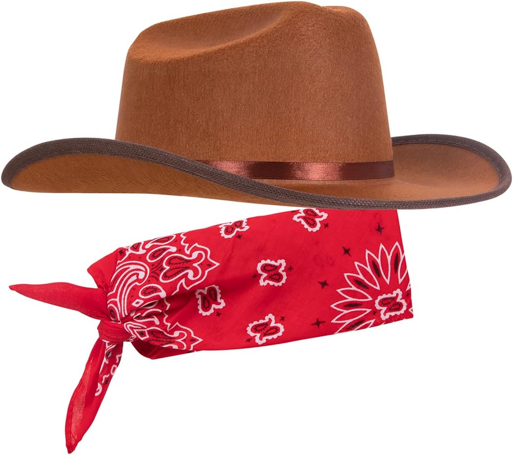 Junior Wild West Cowboy Hat - Red Bandana Kids Western Accessories