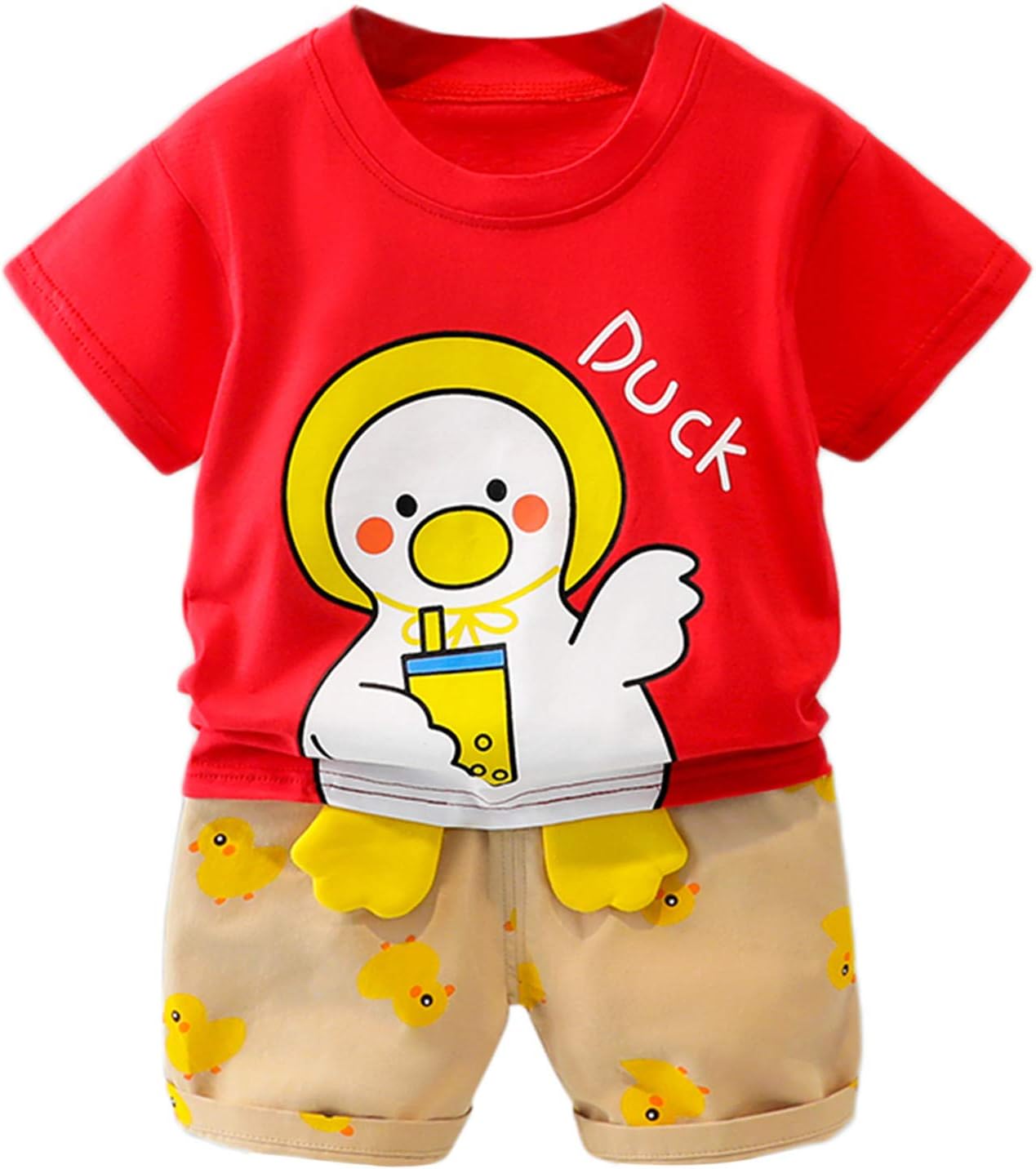 Cartoon Duck Print Toddler Adjustable Fit T-Shirt