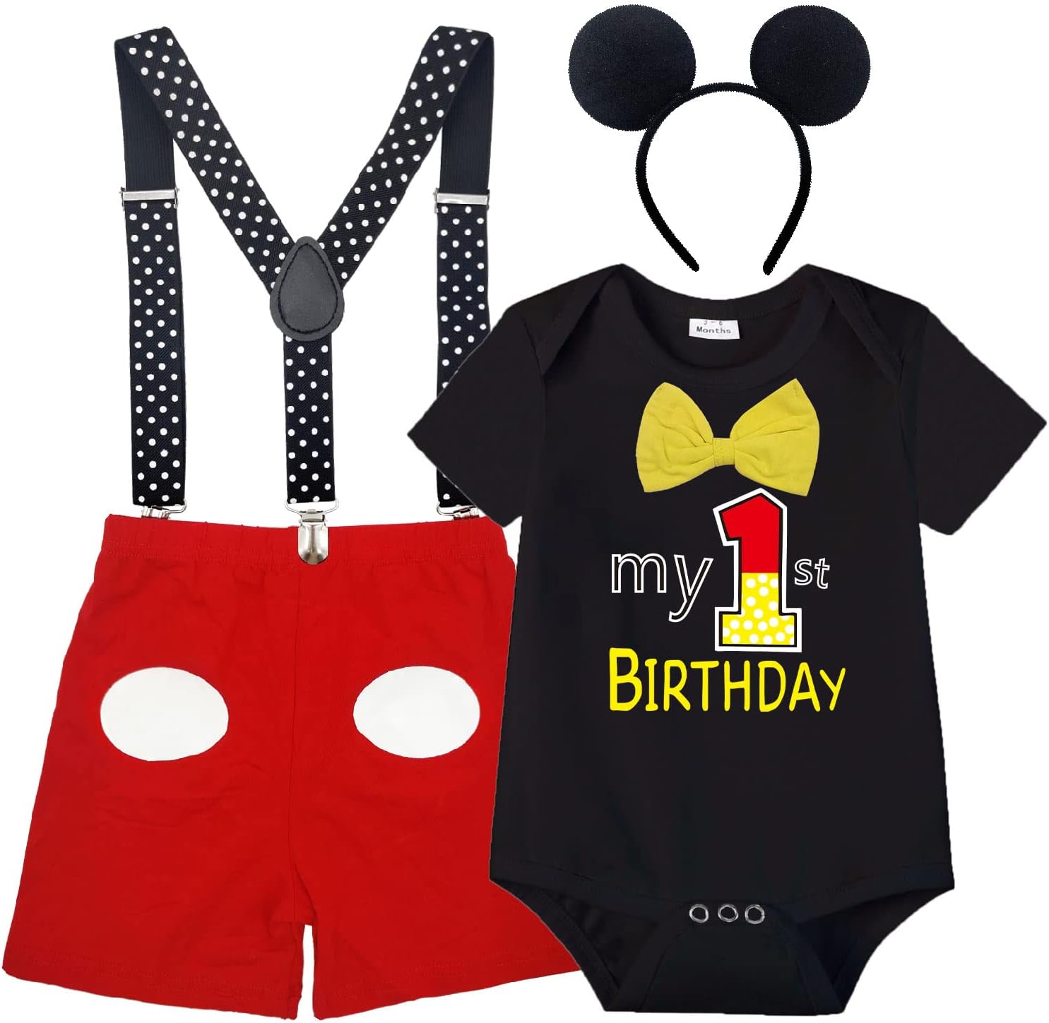 Wosixima Baby Boys Mouse Tuxedo Costume Outfit
