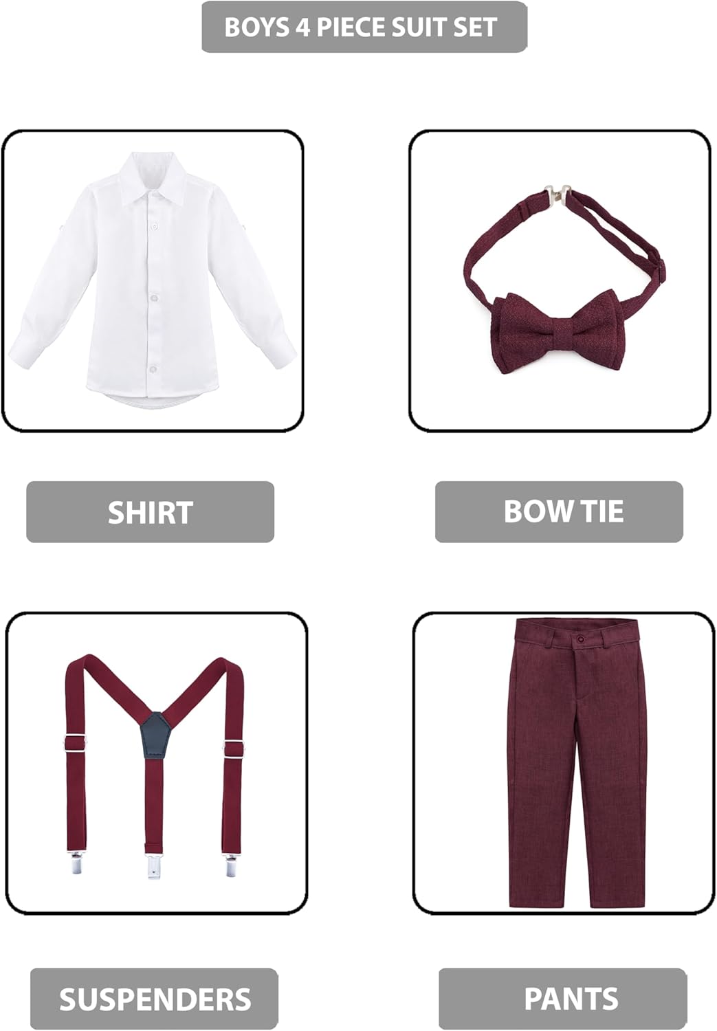 Lilax Boys Formal Slim Fit Pant Set of 4 Pcs 1