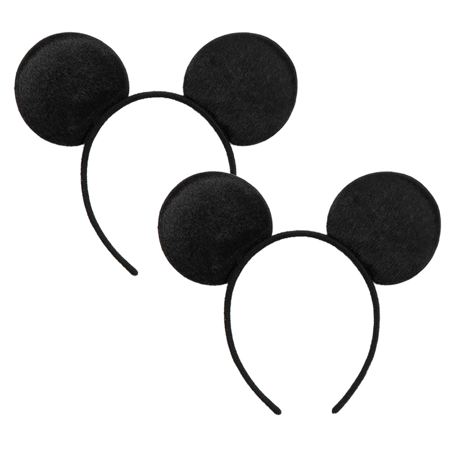 CHuangQi Mouse Ears Headband for Kids Set of 2 Solid Black
