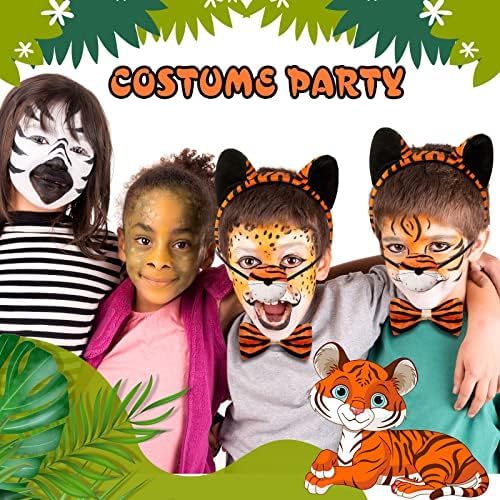 4 Pcs Carnival Kids Tiger Costume Kit with Bow Tie