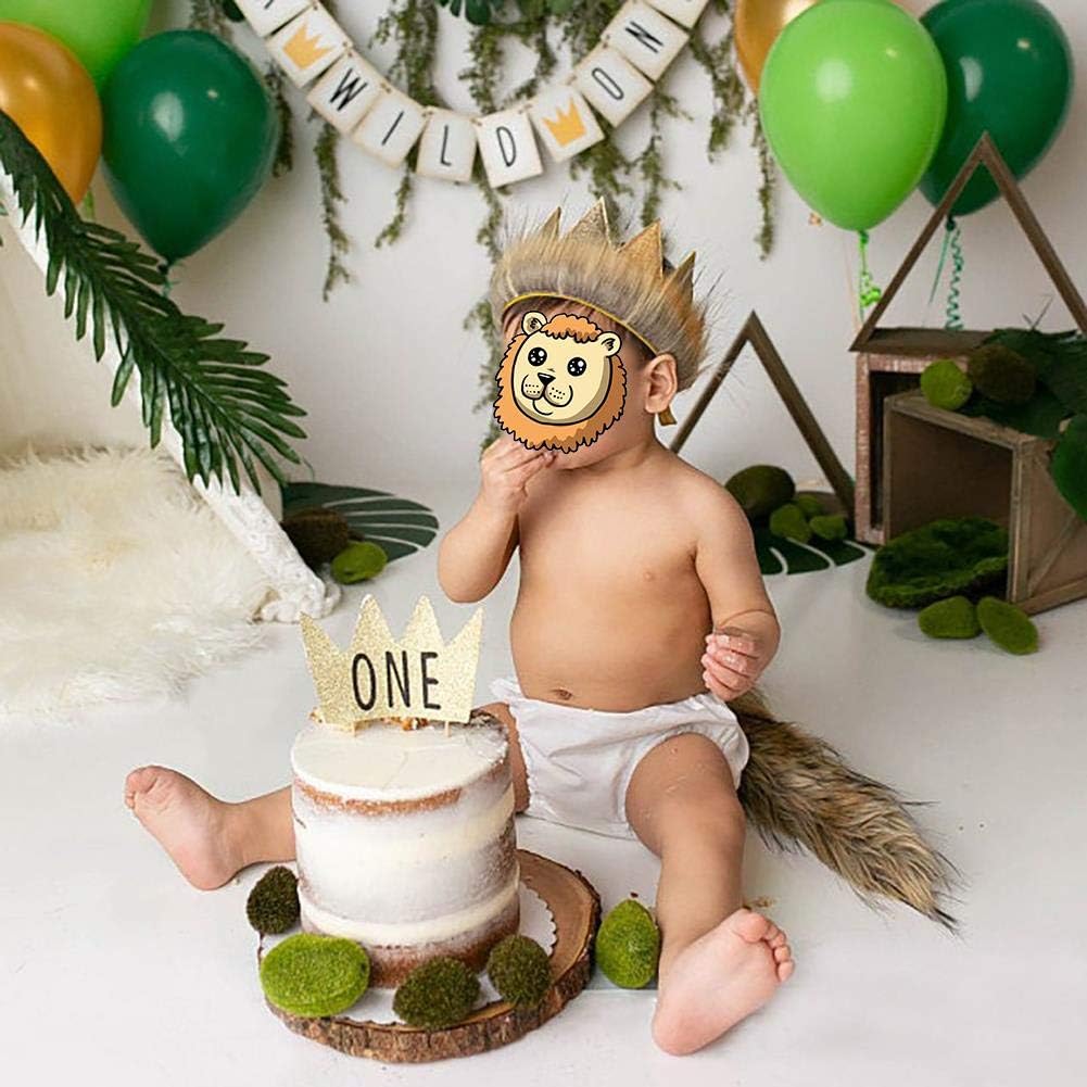 Happy First Birthday Lion Cake Smash Party Outfit for Baby Boys