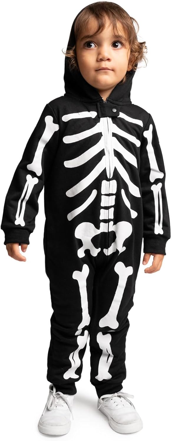 Tipsy Elves Skeleton Halloween Costume Jumpsuit for Babies Toddlers Spooky Fun Unisex