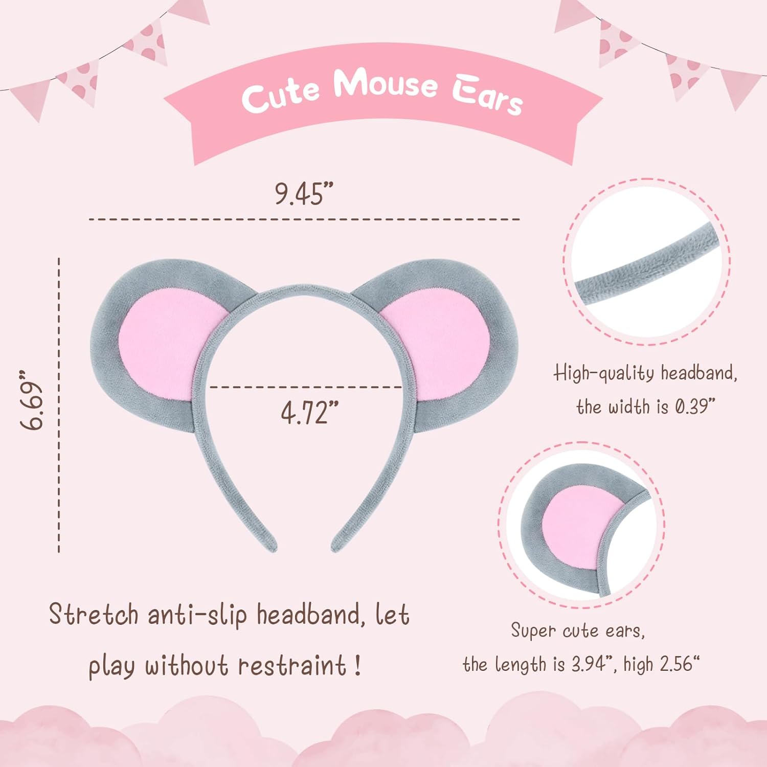 MG House Mouse Ear Headband Perfect for Halloween Cosplay