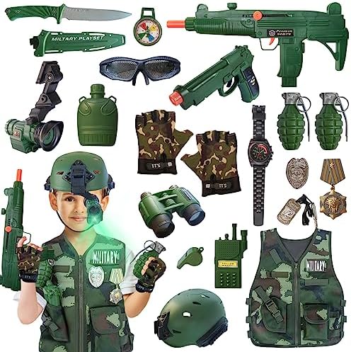 ZIRSENG 20-Piece Army Costume Set for Kids