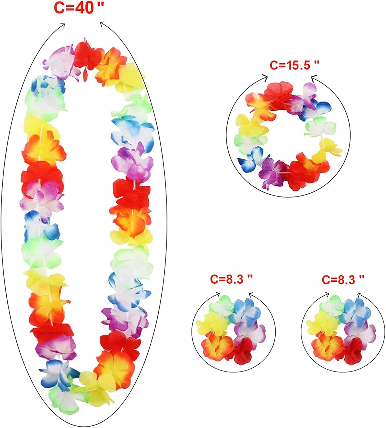 7-Piece Hawaiian lea Party Kit