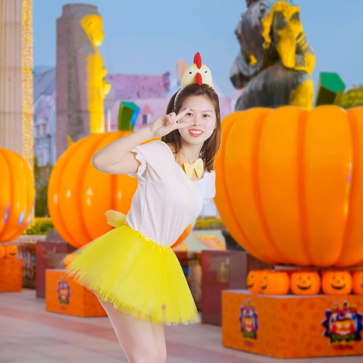 3D Chicken Animal Costume 4-in-1 for Girls