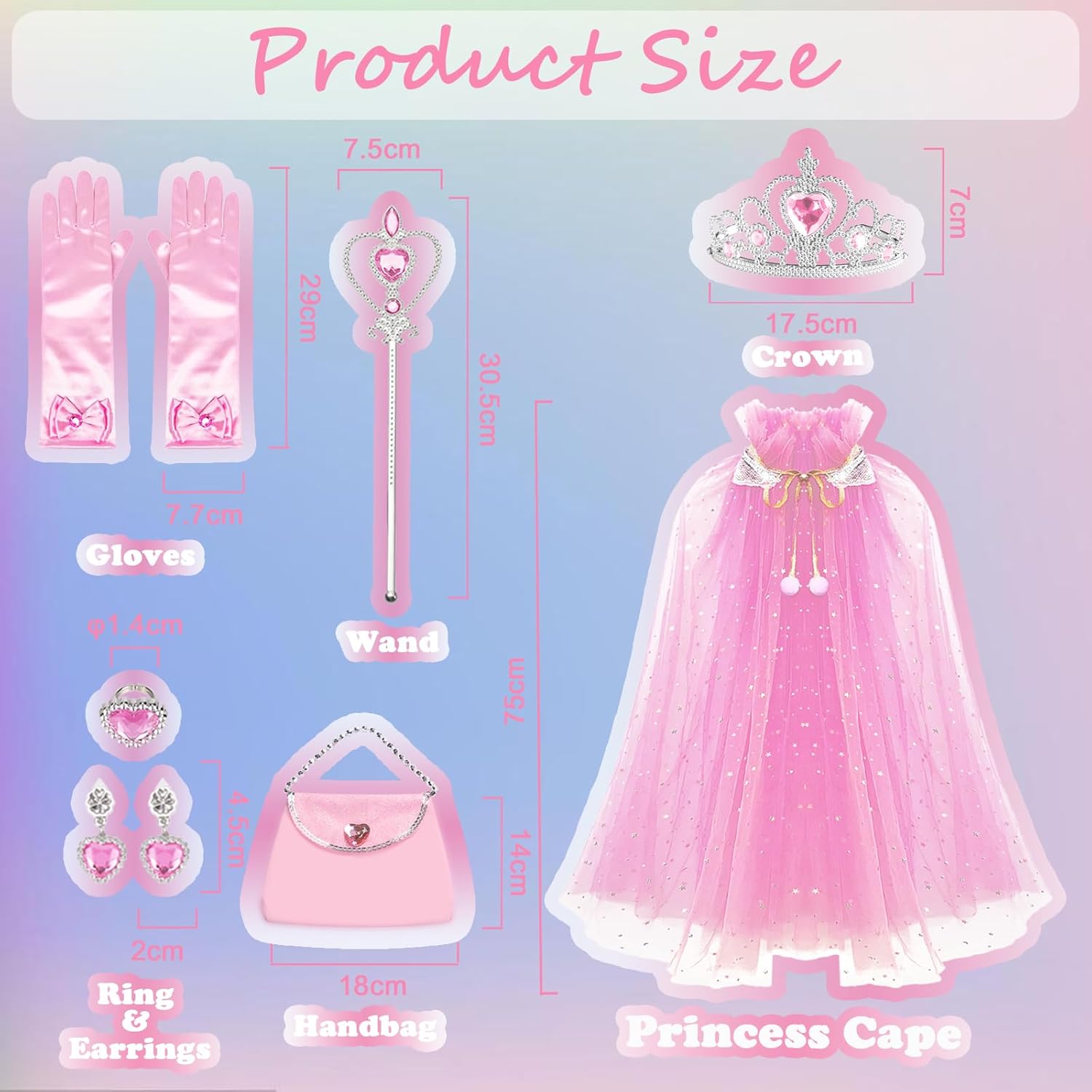 ADCARE Princess Cape Set for Girls appraisal Kids Halloween Party Dressing Up