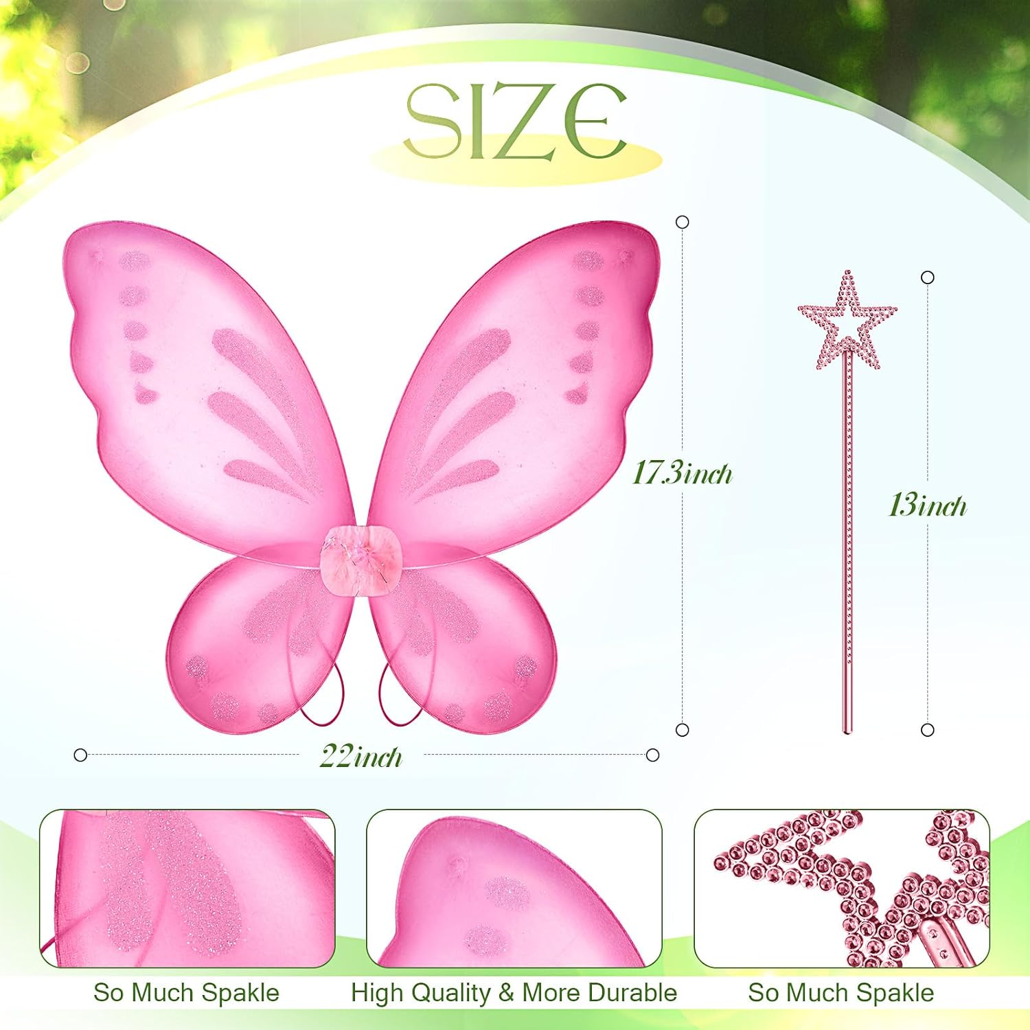 Sratte Fairy Princess Butterfly Wings costume set