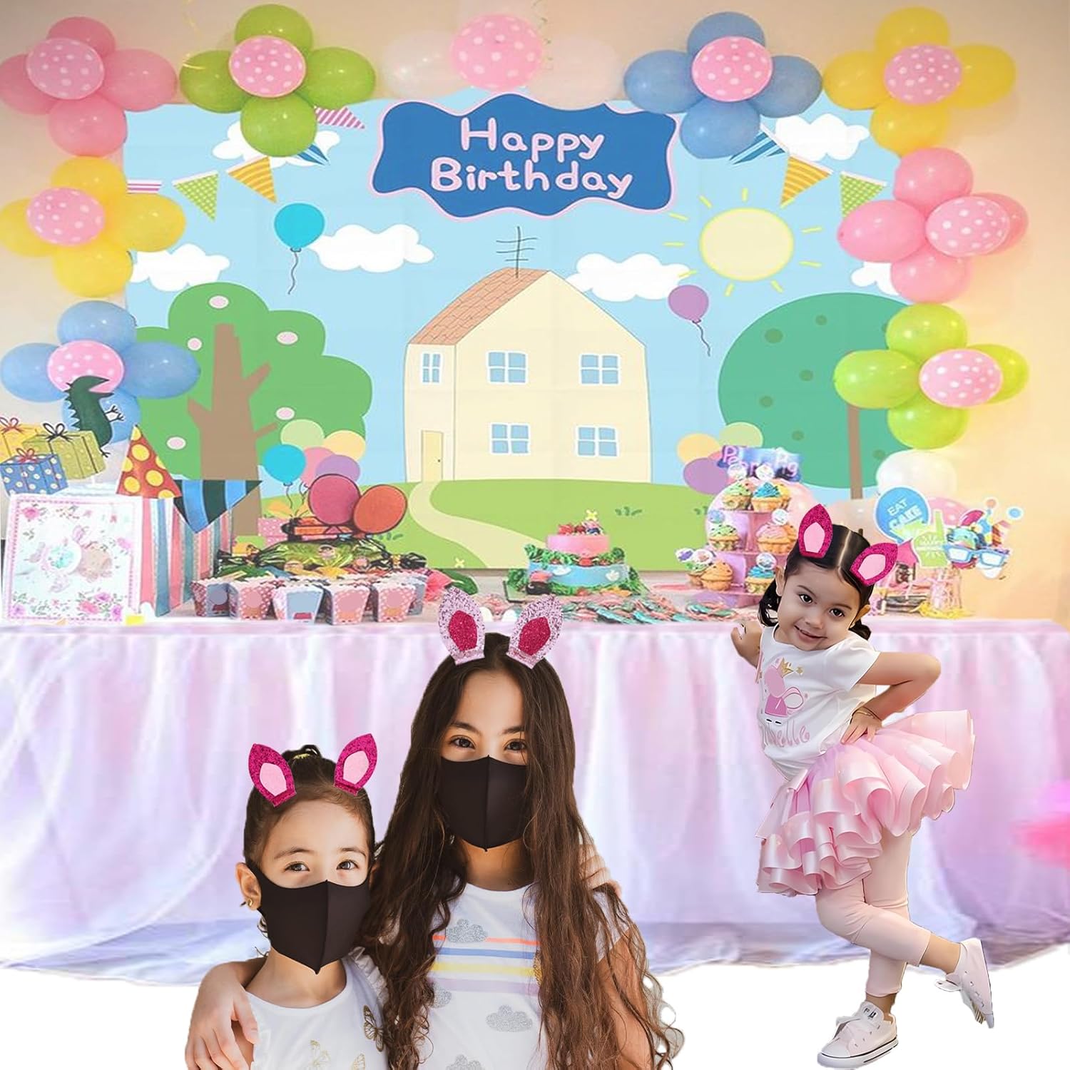 4pc Pink Pig Ear Clips for Kids