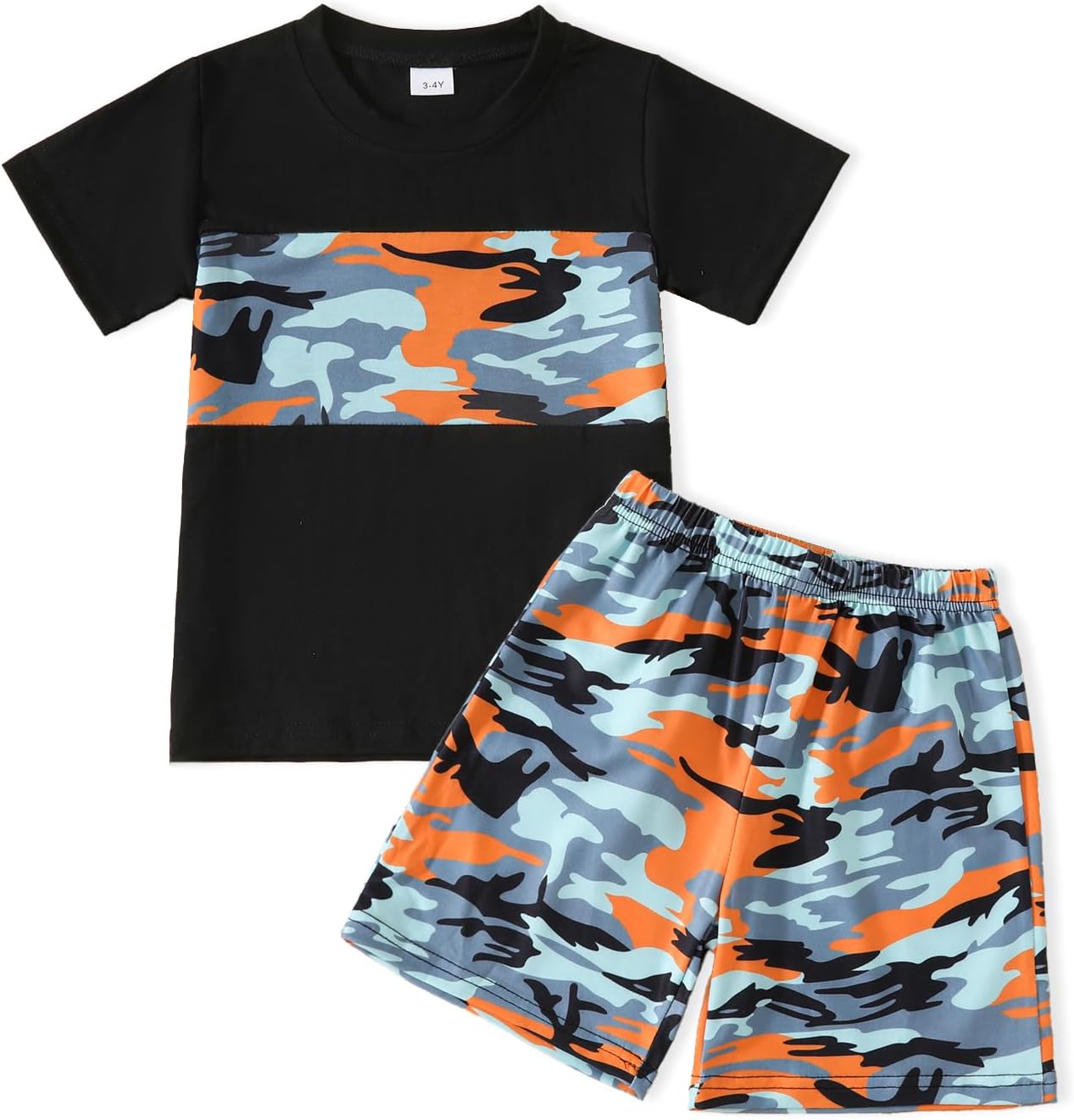 WMHNEI Boys Summer Shorts Set with Coconut Tree Print