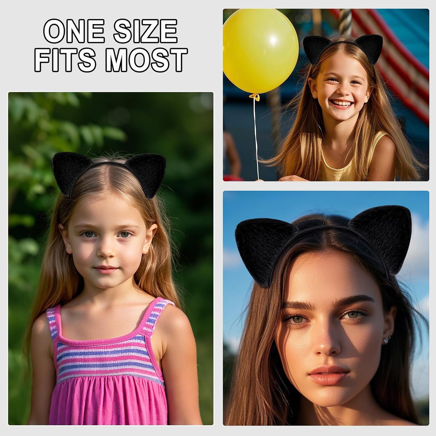 2-Piece Cat Ears Headband for Kids Girls